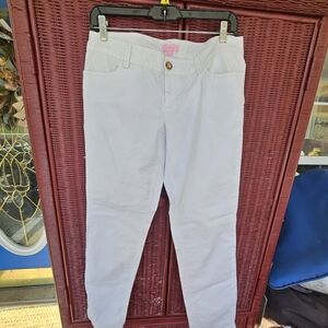 Lilly Pulitzer Cream Pants with Gold Button